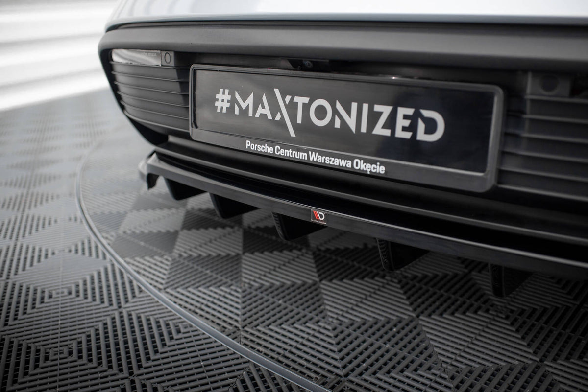 Maxton Design Rear Splitter (With Vertical Bars), Porsche Taycan / Taycan 4 / Taycan 4S Mk1