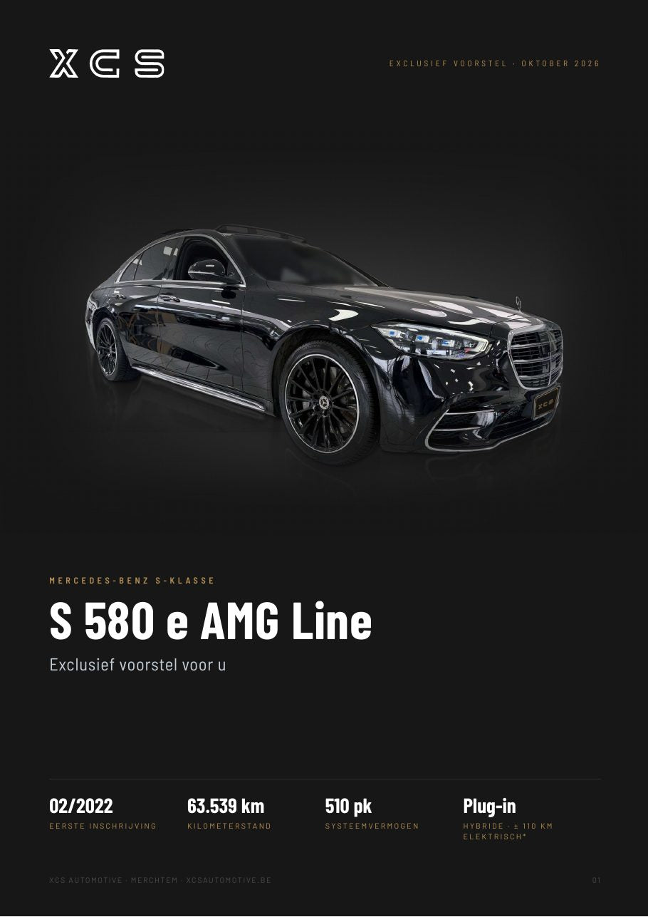 Voorbeeld van een XCS-verkoopvoorstel: Mercedes-Benz S 580 e AMG Line