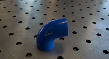 Siliconen slang bocht 90 graden 76 mm blauw, foto 2