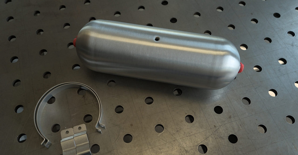 Aluminium luchttank 11,3 liter (3 gallon) met 1/4 inch NPT aansluitingen