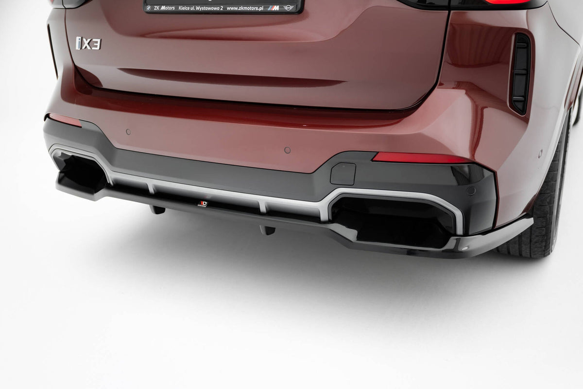 Maxton Design Rear Splitter (With Vertical Bars), BMW iX3 M-Pack G08 Facelift