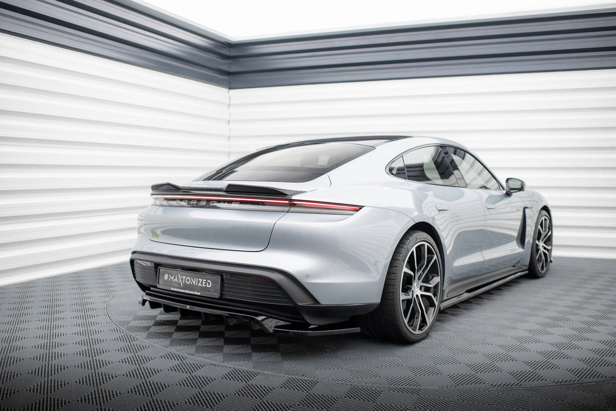 Maxton Design Rear Splitter (With Vertical Bars), Porsche Taycan / Taycan 4 / Taycan 4S Mk1