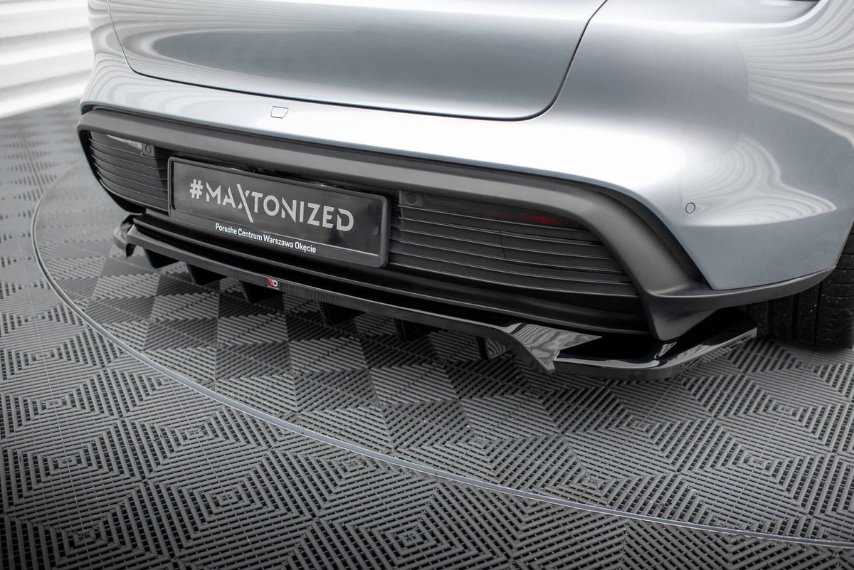 Maxton Design Rear Splitter (With Vertical Bars), Porsche Taycan / Taycan 4 / Taycan 4S Mk1