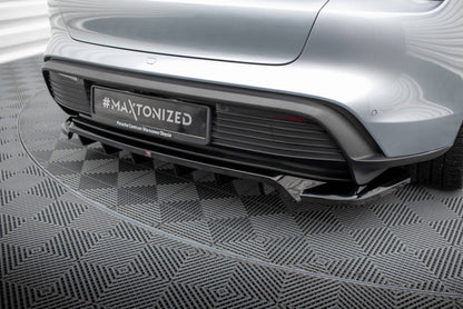 Maxton Design Rear Splitter (With Vertical Bars), Porsche Taycan / Taycan 4 / Taycan 4S Mk1