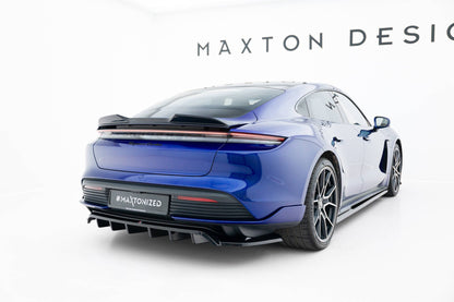 Maxton Design Rear Splitter (With Vertical Bars), Porsche Taycan Turbo S Mk1