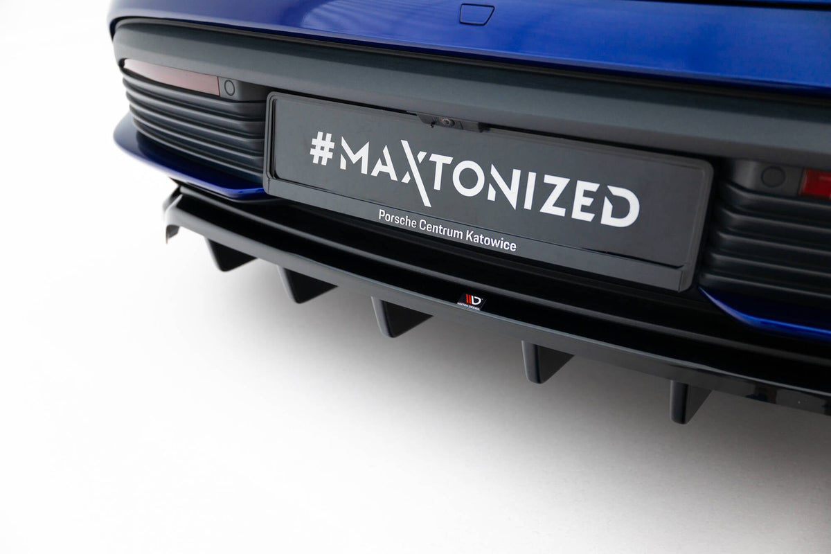 Maxton Design Rear Splitter (With Vertical Bars), Porsche Taycan Turbo S Mk1