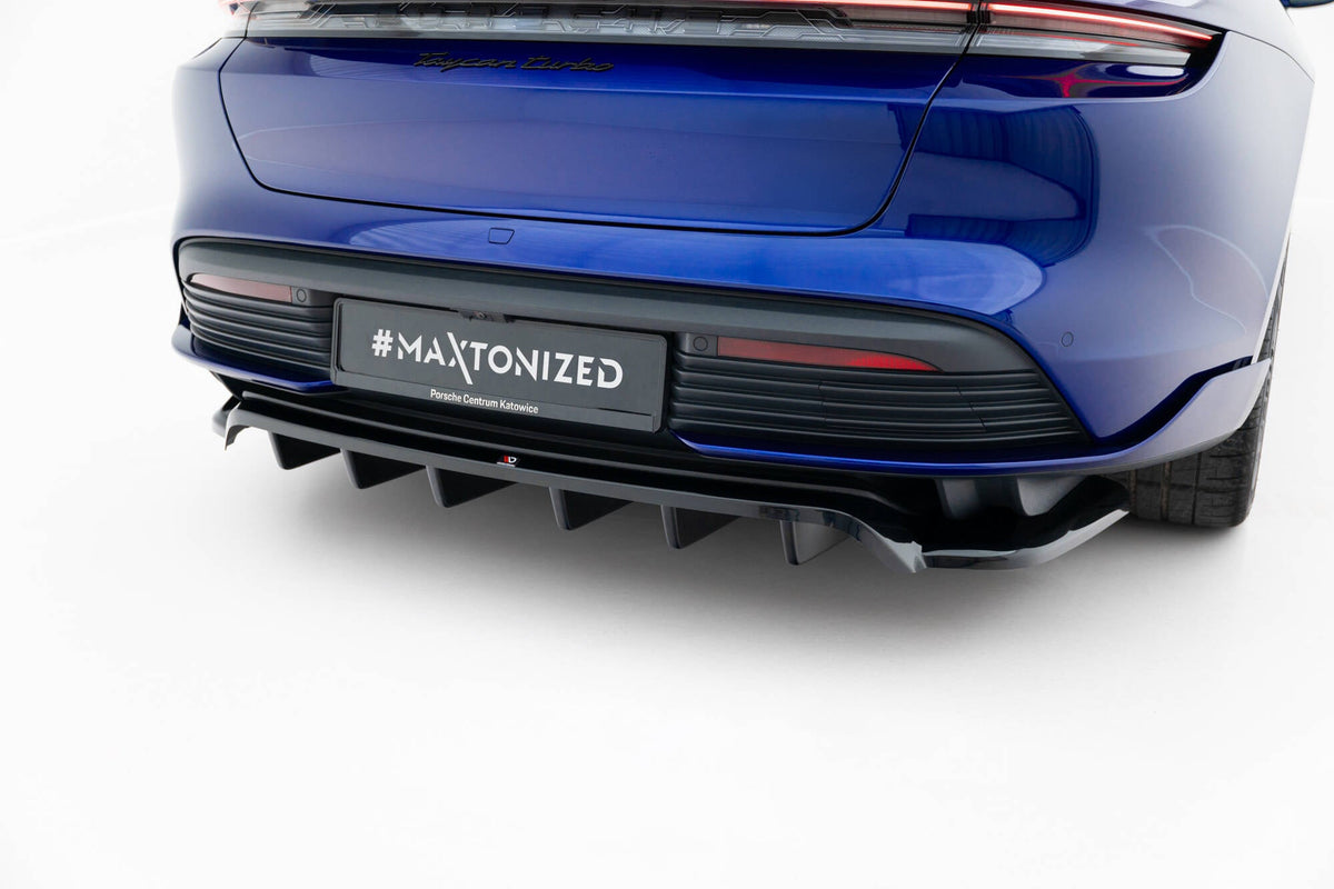 Maxton Design Rear Splitter (With Vertical Bars), Porsche Taycan Turbo S Mk1