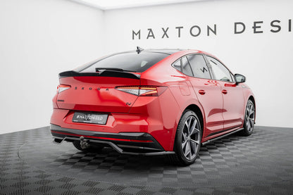 Maxton Design Rear Splitter (With Vertical Bars), Skoda Enyaq Coupe iV RS