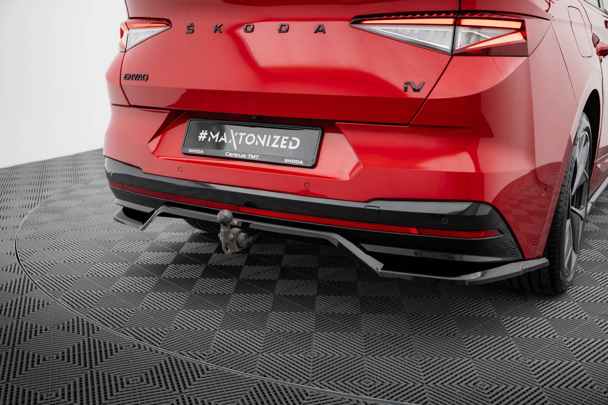 Maxton Design Rear Splitter (With Vertical Bars), Skoda Enyaq Coupe iV RS