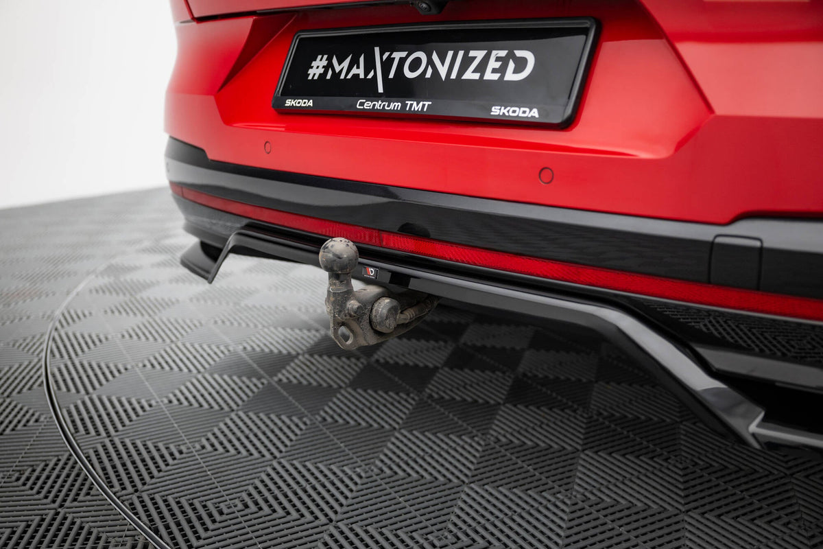 Maxton Design Rear Splitter (With Vertical Bars), Skoda Enyaq Coupe iV RS