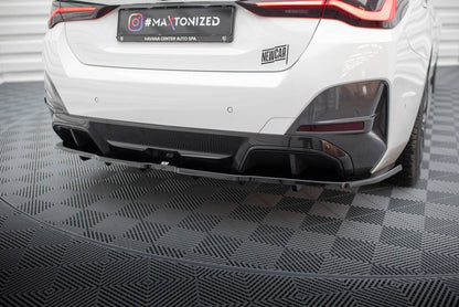 Maxton Design Rear Splitter (With Vertical Bars) V.1, BMW i4 M-Pack G26