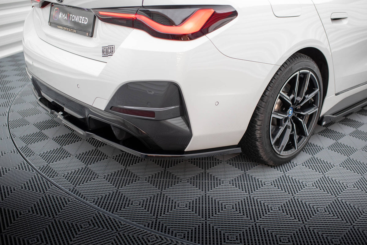 Maxton Design Rear Splitter (With Vertical Bars) V.1, BMW i4 M-Pack G26