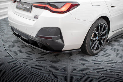 Maxton Design Rear Splitter (With Vertical Bars) V.1, BMW i4 M-Pack G26