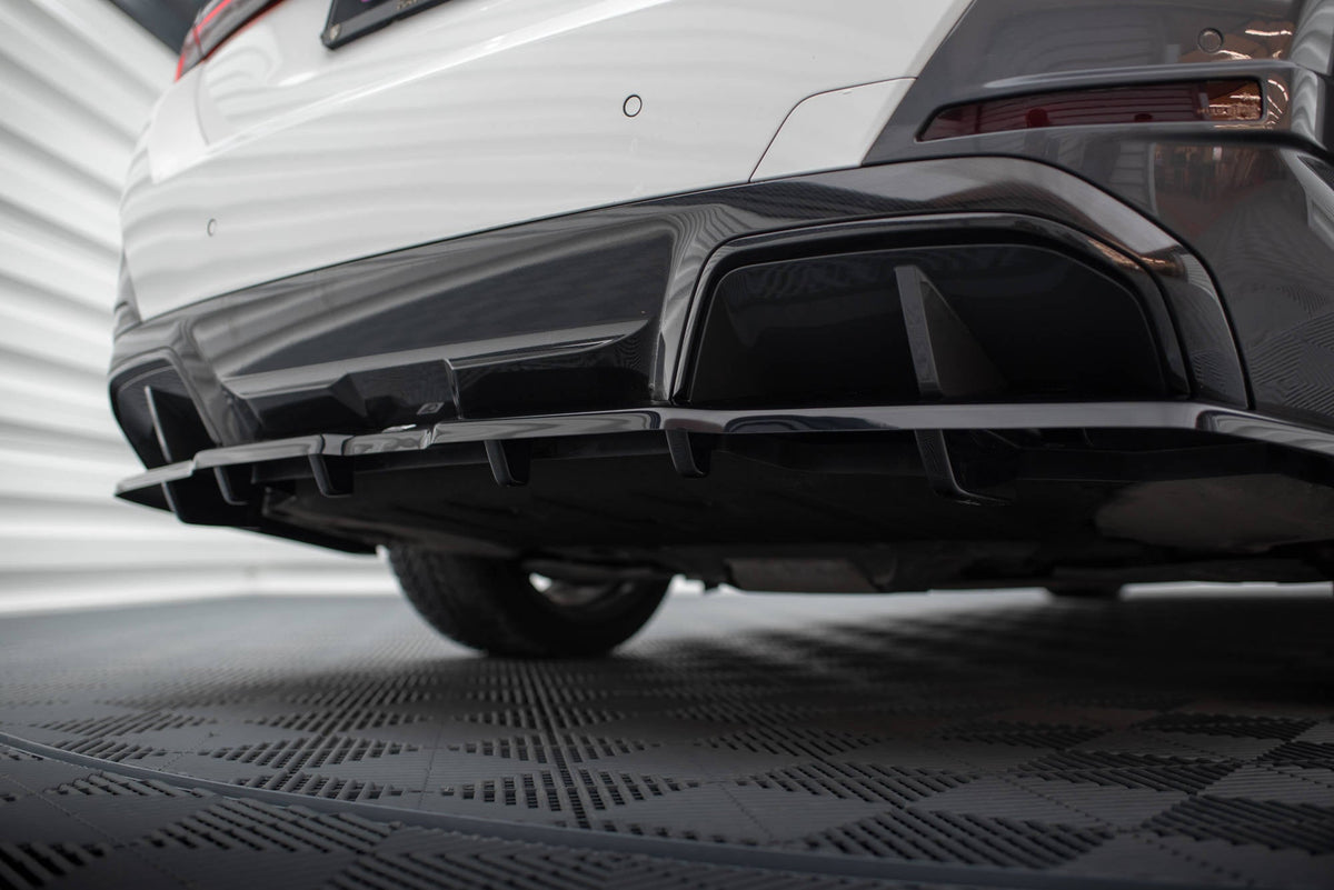 Maxton Design Rear Splitter (With Vertical Bars) V.1, BMW i4 M-Pack G26
