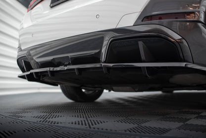 Maxton Design Rear Splitter (With Vertical Bars) V.1, BMW i4 M-Pack G26