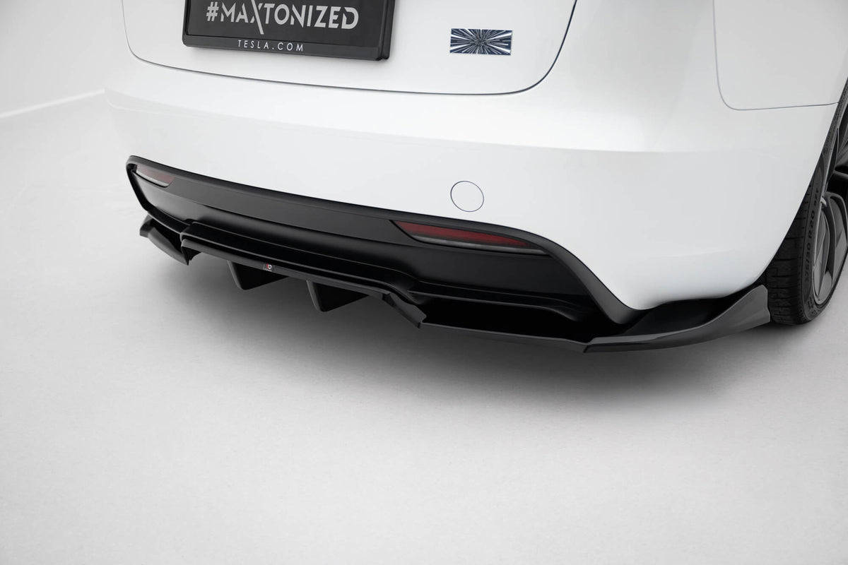 Maxton Design Rear Splitter (With Vertical Bars) V.1, Tesla Model 3 Performance Mk1 Facelift