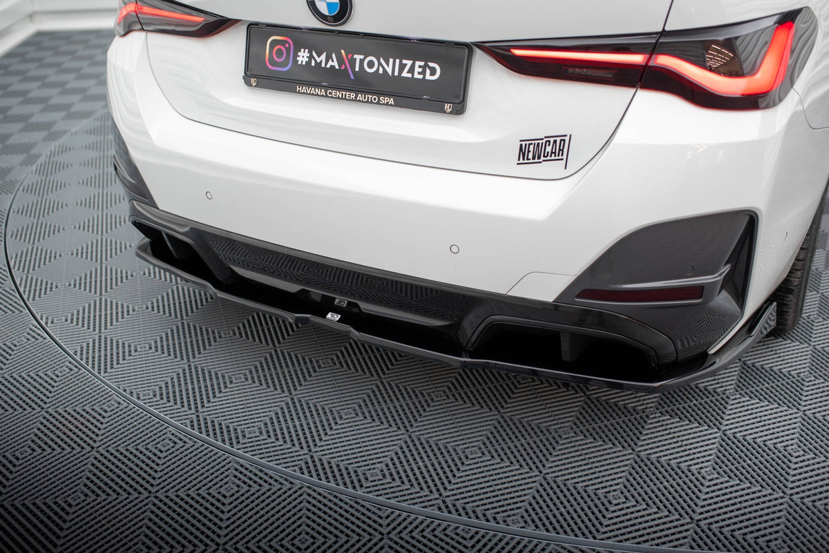 Maxton Design Rear Splitter (With Vertical Bars) V.2, BMW i4 M-Pack G26