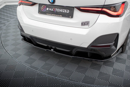 Maxton Design Rear Splitter (With Vertical Bars) V.2, BMW i4 M-Pack G26