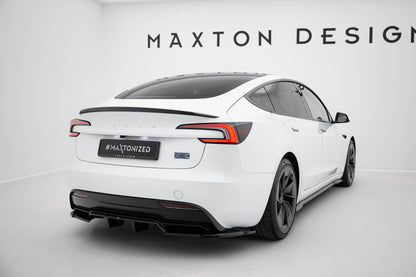 Maxton Design Rear Splitter (With Vertical Bars) V.2, Tesla Model 3 Performance Mk1 Facelift