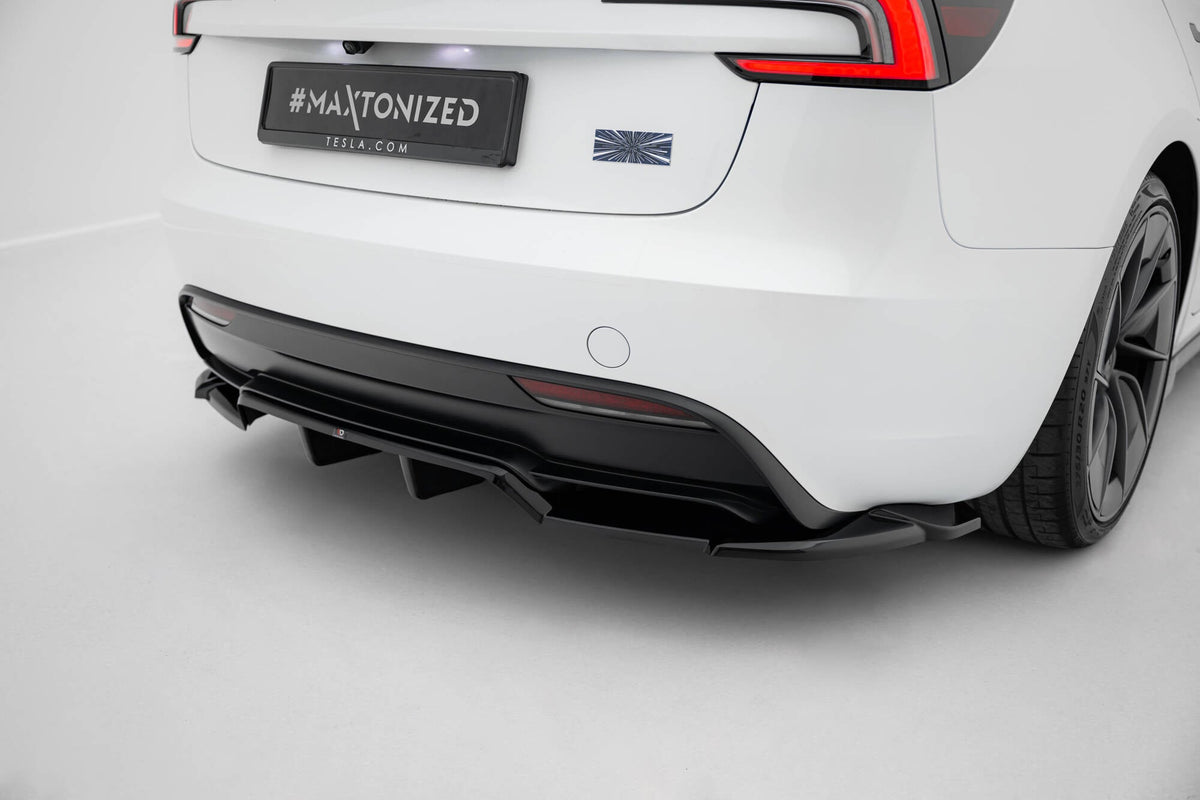 Maxton Design Rear Splitter (With Vertical Bars) V.2, Tesla Model 3 Performance Mk1 Facelift