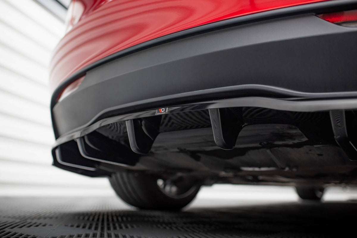 Maxton Design Rear Splitter (With Vertical Bars) V.2, Tesla Model 3 Project Highland(Facelift)