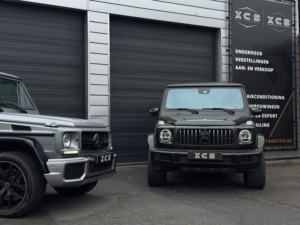 Mercedes G63 met XCS-platen voor de garage van XCS Automotive